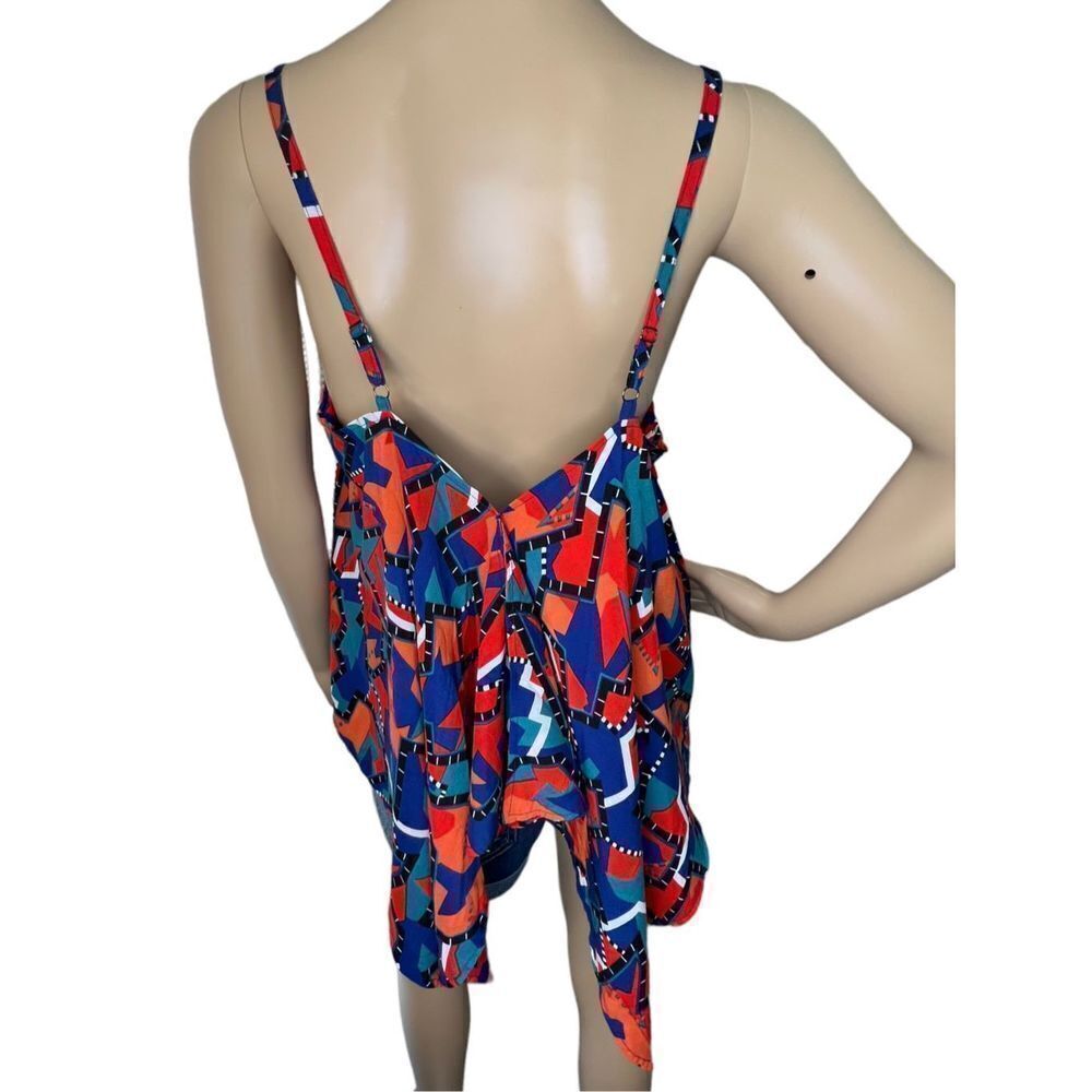 Leith Geometric Patterned Open Back Spaghetti Str… - image 4